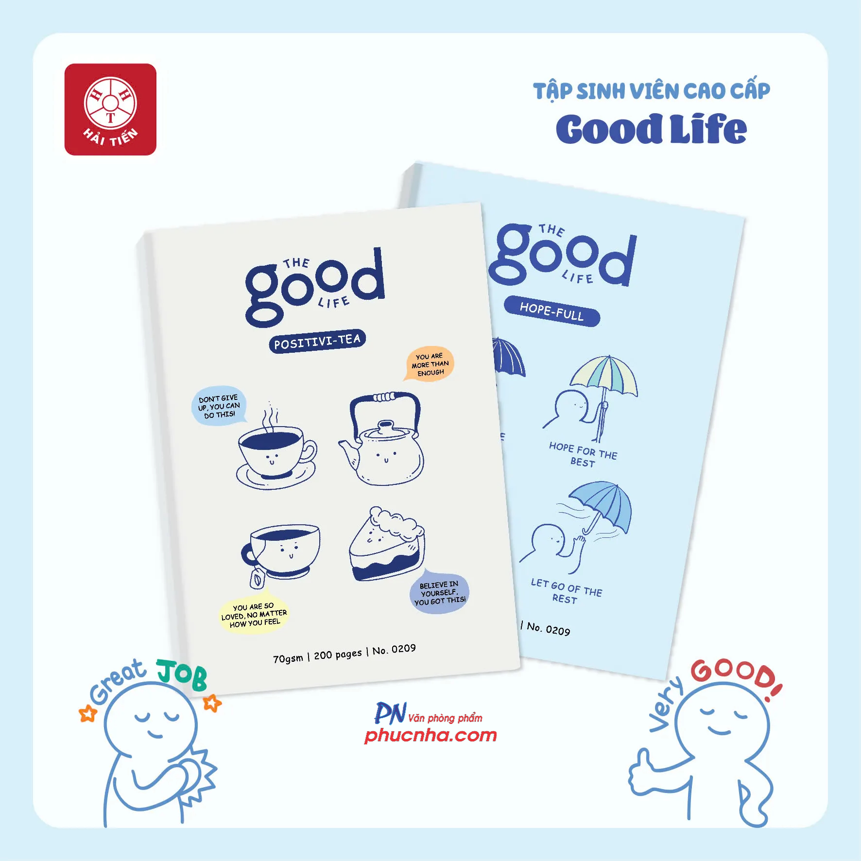 Tập Hải Tiến Good Life 0209 200 trang sinh viên B5 70gsm 4 ly ngang, giấy trắng ngà (3/60)