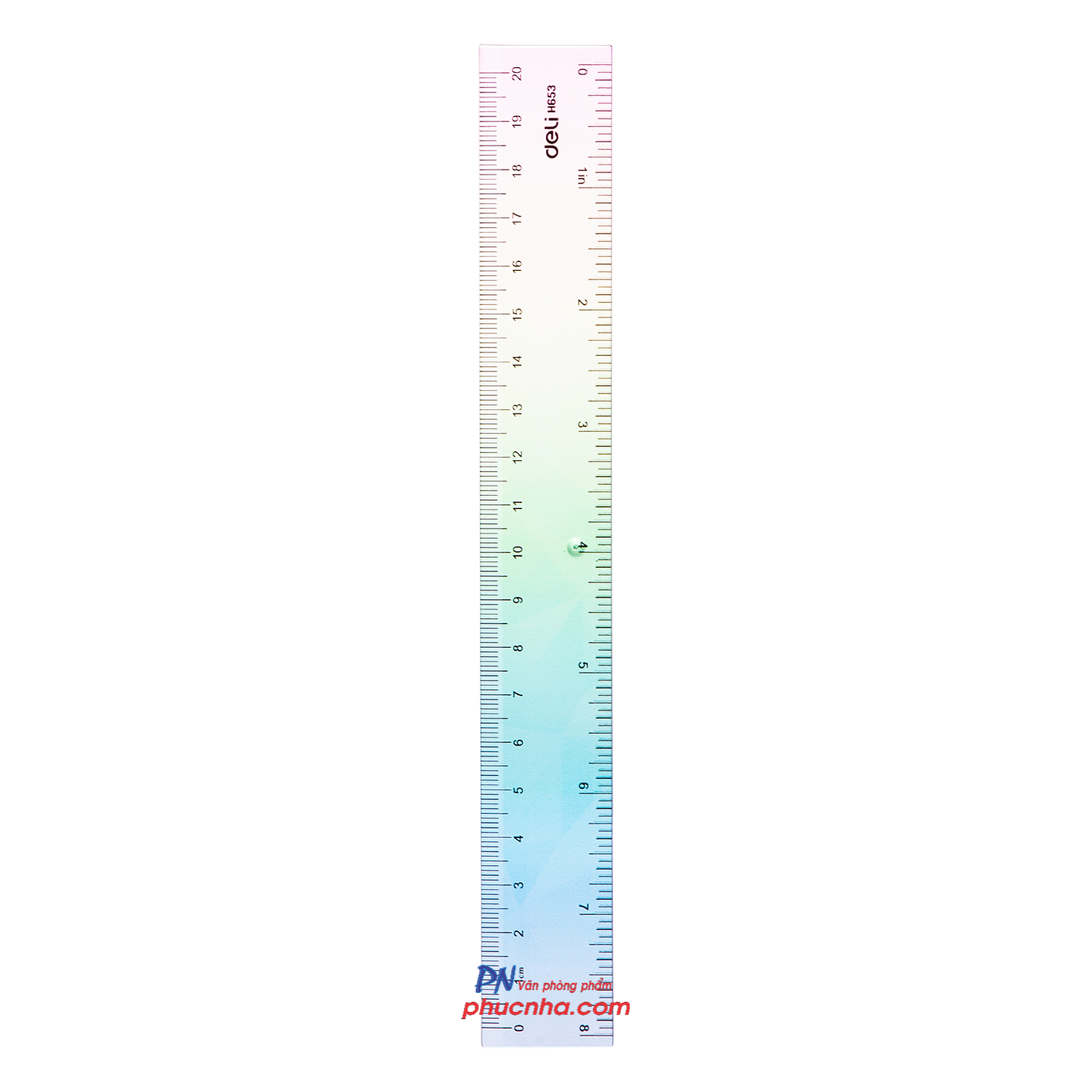 Thước kẻ màu cực quang 20cm Deli H653