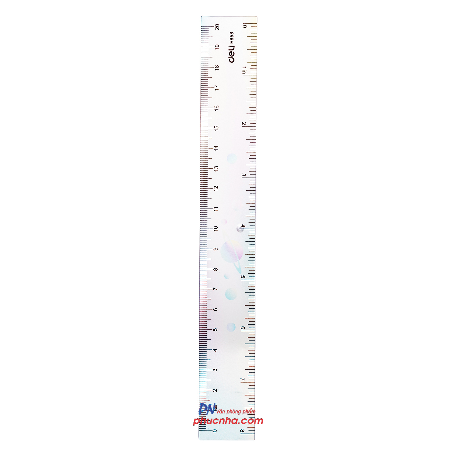 Thước kẻ màu cực quang 20cm Deli H653