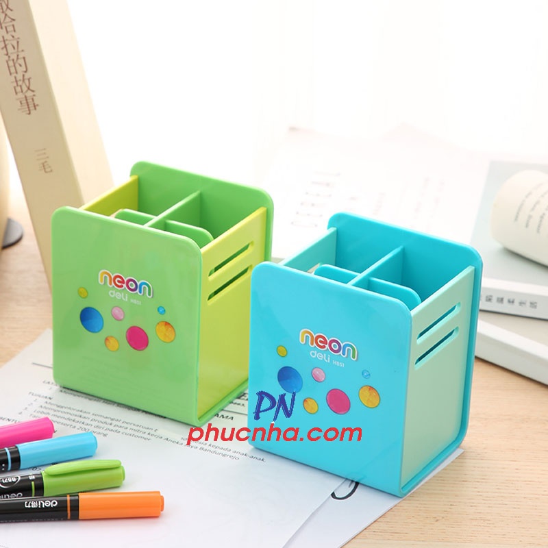 Cắm bút Deli H85104 4 ô màu neon