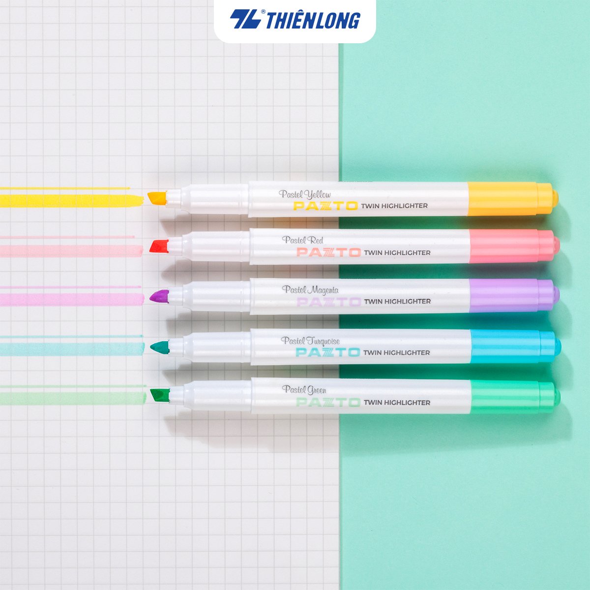 Bút dạ quang Thiên Long HL-016 2 đầu pastel (5)