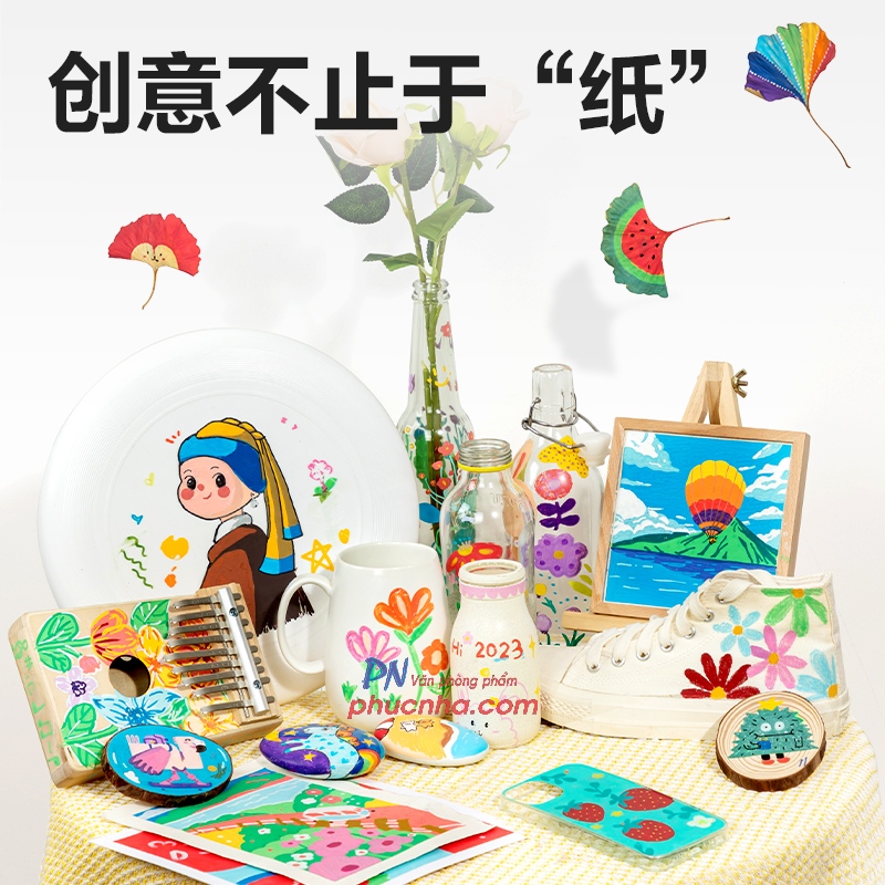 Bút lông màu Acrylic Marker Deli HM912-12 12 màu (Hộp trắng)
