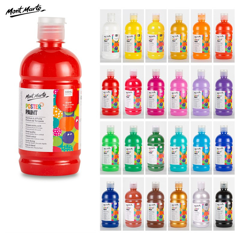 Màu vẽ poster 500ml Mont Marte - Màu nước poster tô tượng, vẽ mĩ thuật