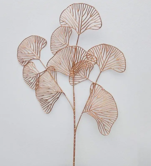 Cành rẻ quạt đồng vàng nhũ 9 rẻ quạt trang trí Tết