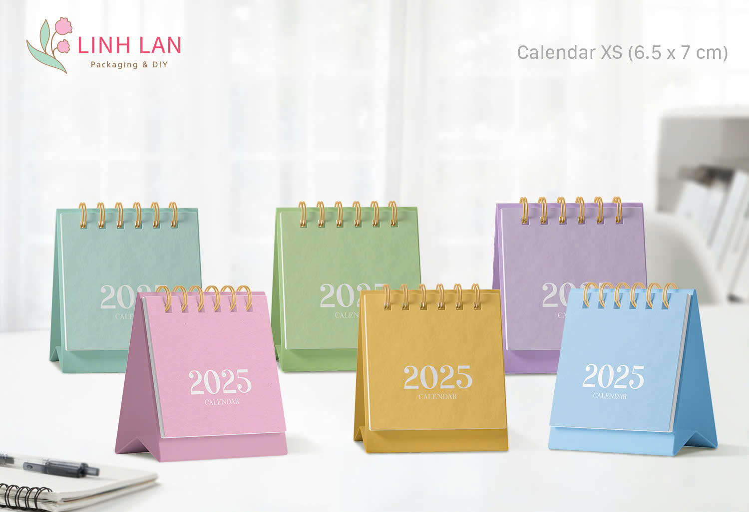 Lịch để bàn Linh Lan Décor 2026 lò xo chữ A - size XS 6.5x7cm