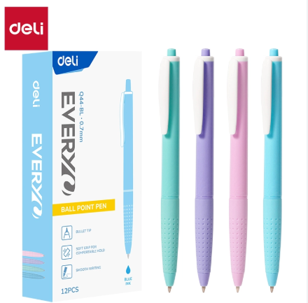 Bút bi Deli Q44 0.7mm, mực xanh (12)