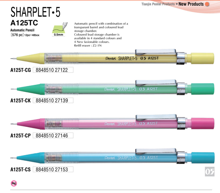 Bút chì bấm Pentel A125T, A125TC 0.5mm
