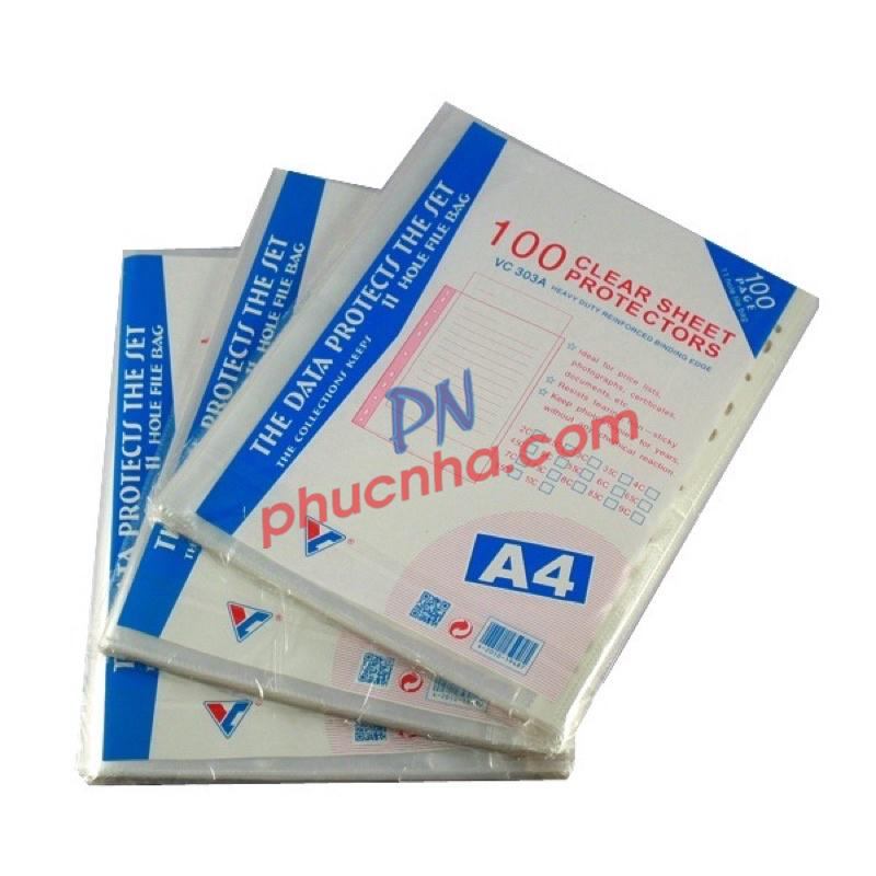 Bìa lỗ A4 460g tem xanh (100c/x), (50xấp/ t)