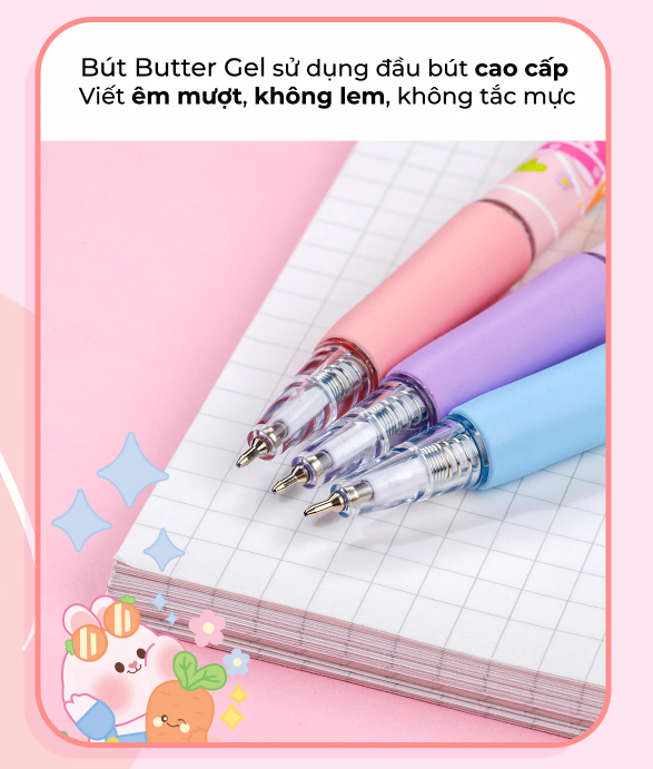 Bút bi Thiên Long GELB-046 Butter gel 0.5mm, mực xanh (20)