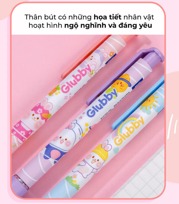 Bút bi Thiên Long GELB-046 Butter gel 0.5mm, mực xanh (20)