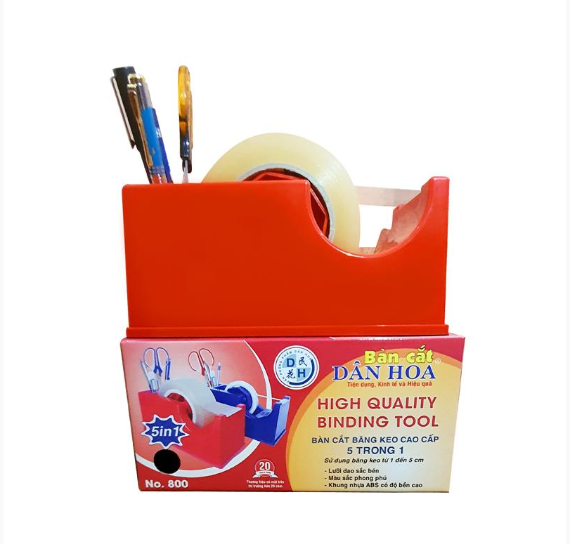 Bàn cắt băng keo Dân Hoa No.800 bản to 5cm để bàn - Khung nhựa
