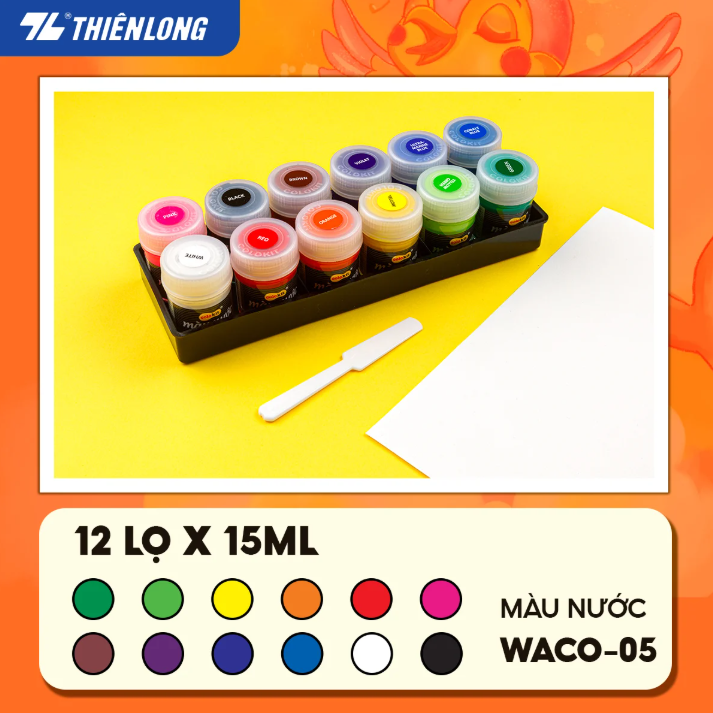Màu nước Thiên Long 15ml Colokit WACO-C03 8 màu/ WACO-C05 12 màu