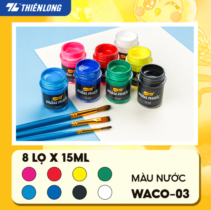 Màu nước Thiên Long 15ml Colokit WACO-C03 8 màu/ WACO-C05 12 màu