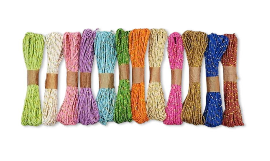 Dây thừng giấy màu (12 bó nhiều màu/ 1 bịch)
