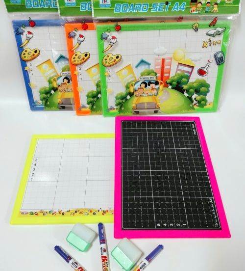 Bảng bộ học sinh 2 mặt 5 ô ly Thuận Nam kèm bút + lau bảng