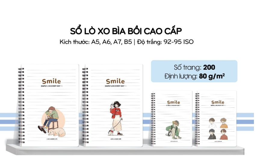 Sổ lò xo Hải Tiến Smile 200 trang 80gsm