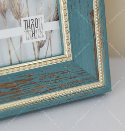 Khung ảnh để bàn 10x15cm –  Viền xanh Ngọc Vintage KH1015 TT9003