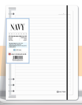Sổ còng sắt A5 bìa nhựa 6 còng 200tr 100gsm HT Navy