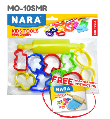 Bộ 10 khuôn đất nặn + cây lăn Kiddy Clay 10SM/R