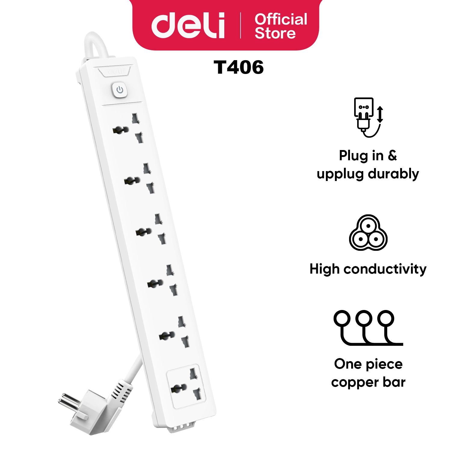 Ổ cắm điện Deli