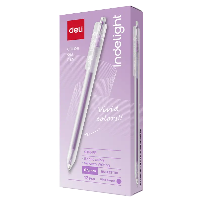 Bút gel bấm nhiều màu Indelight Deli G118 0.5mm (12)