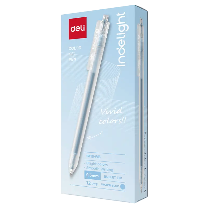 Bút gel bấm nhiều màu Indelight Deli G118 0.5mm (12)