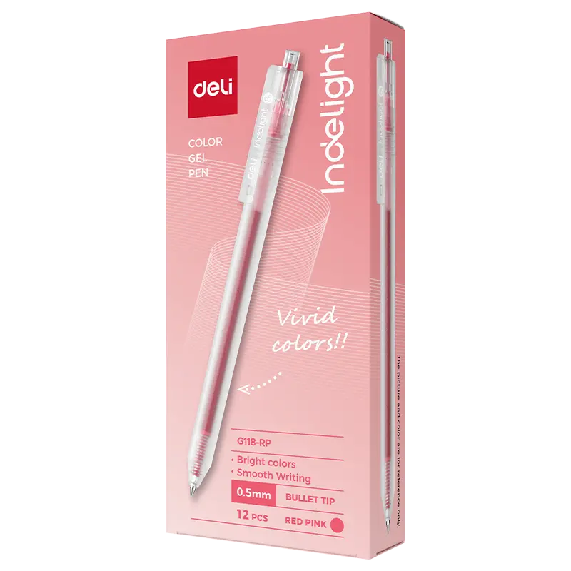 Bút gel bấm nhiều màu Indelight Deli G118 0.5mm (12)