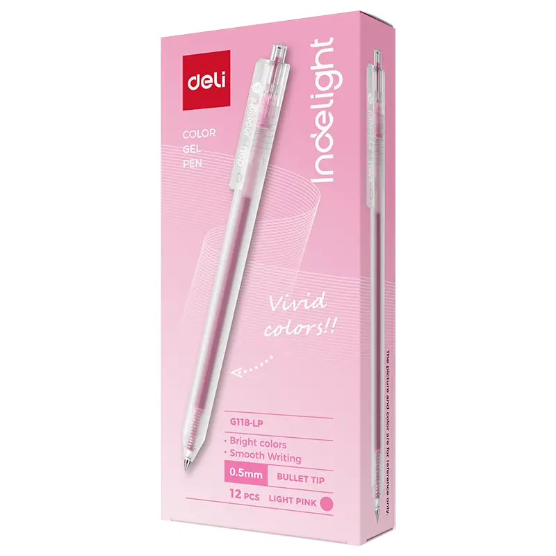 Bút gel bấm nhiều màu Indelight Deli G118 0.5mm (12)
