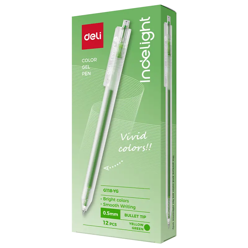 Bút gel bấm nhiều màu Indelight Deli G118 0.5mm (12)
