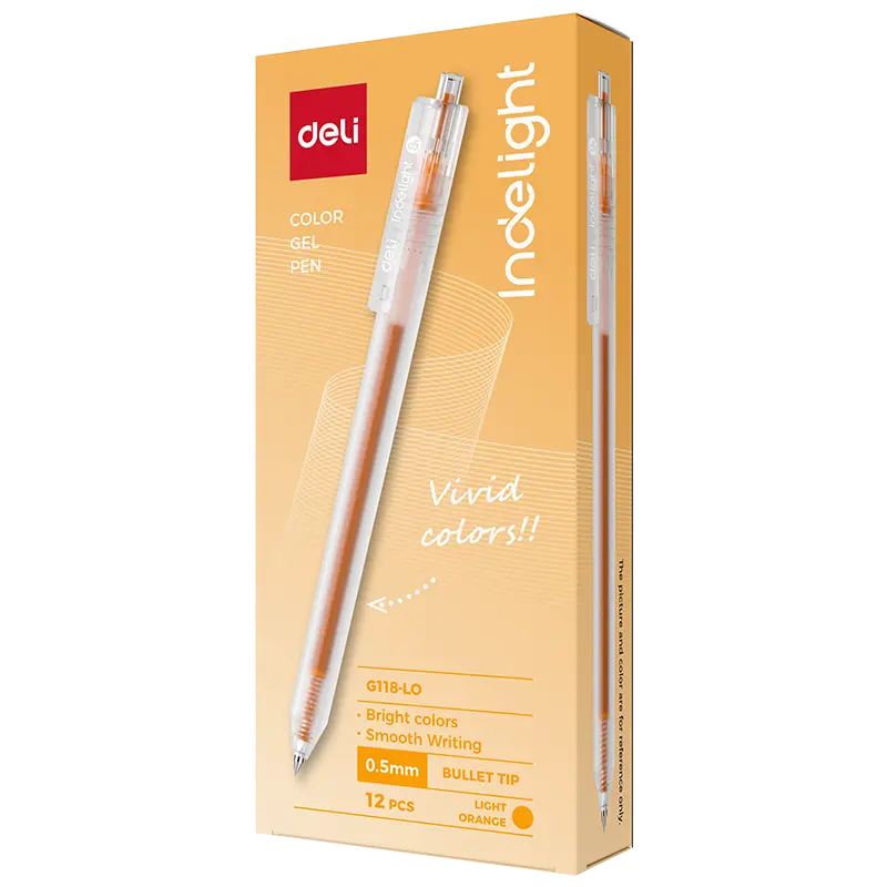 Bút gel bấm nhiều màu Indelight Deli G118 0.5mm (12)