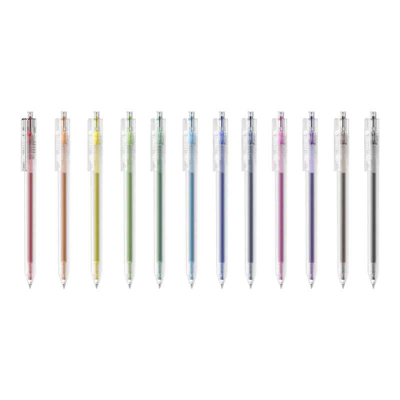 Bút gel bấm nhiều màu Indelight Deli G118 0.5mm (12)