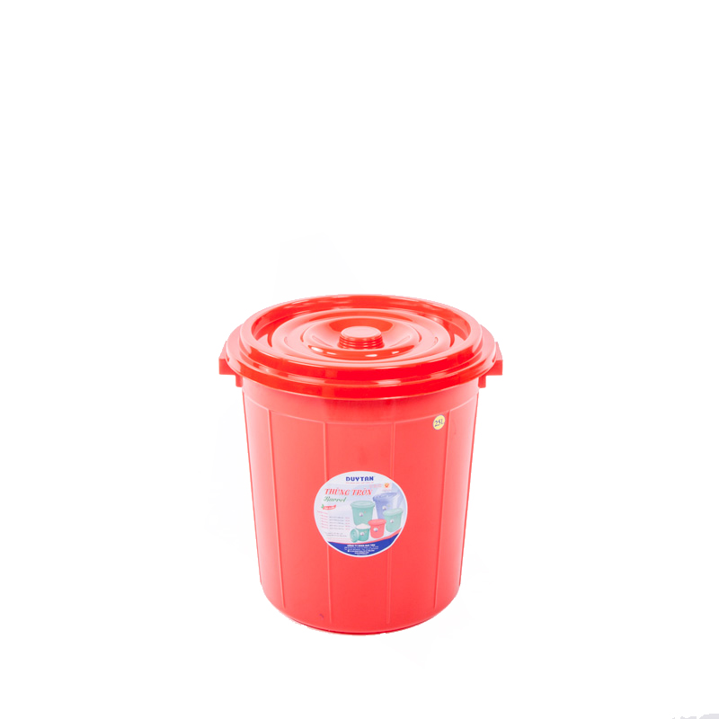 Xô tròn nhựa Duy Tân 25L 36.5x35.5x38cm (thùng gạo tròn) (10 cái/ kiện/ trộn màu)