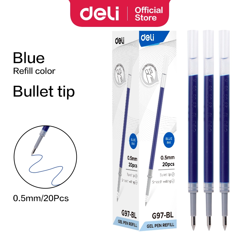 Ruột bút gel bấm Deli G97 0.5mm (20)