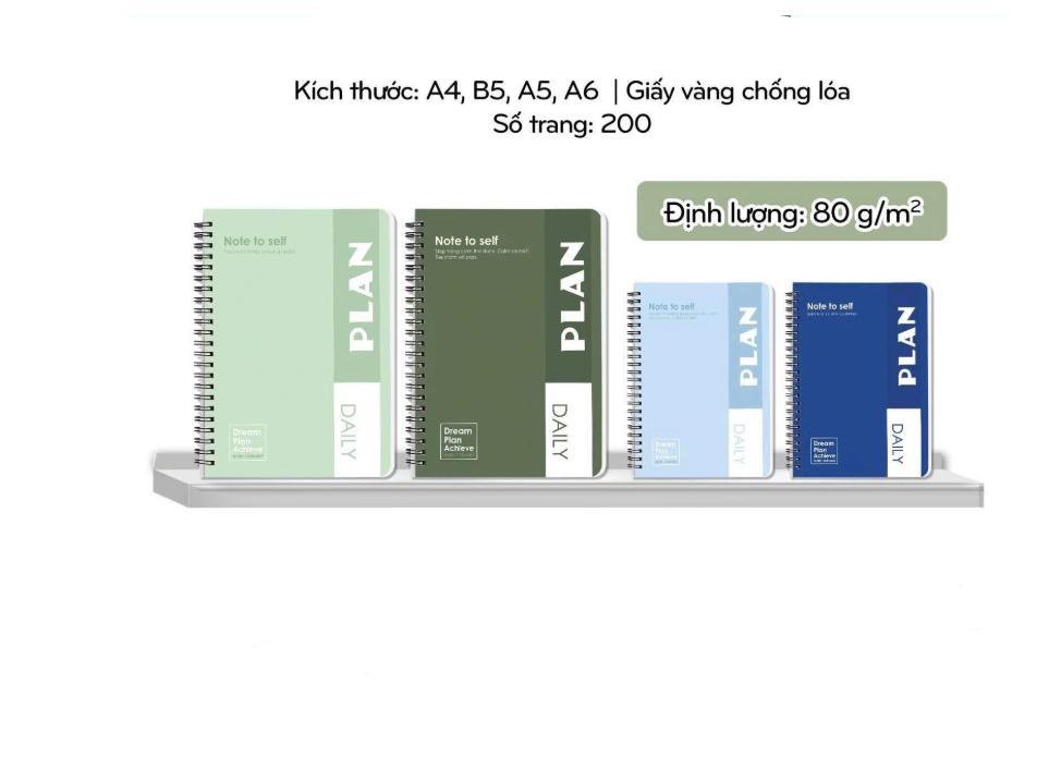 Sổ lò xo Hải Tiến Plan 200 trang 80gsm - A4 - 8656/ A5 - 8663/ A6 8670