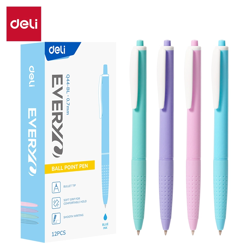 Bút bi Deli Q44 0.7mm, mực xanh (12)