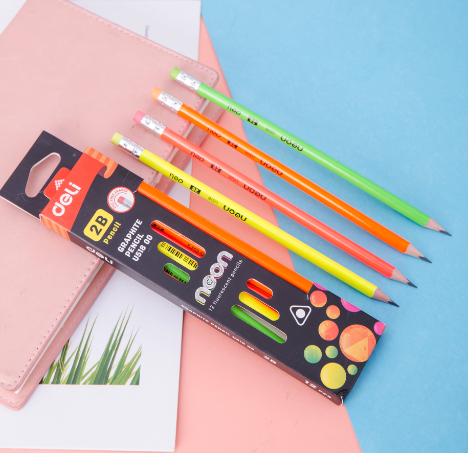 Bút chì gỗ Deli U51800 2B đầu gôm (12)