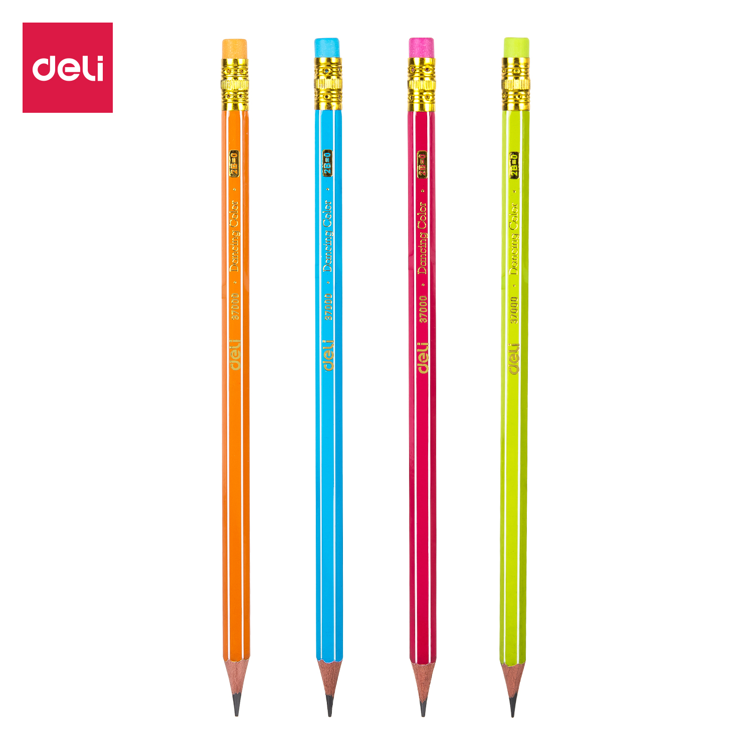 Bút chì gỗ Deli 37000 2B 4 màu thân (12)