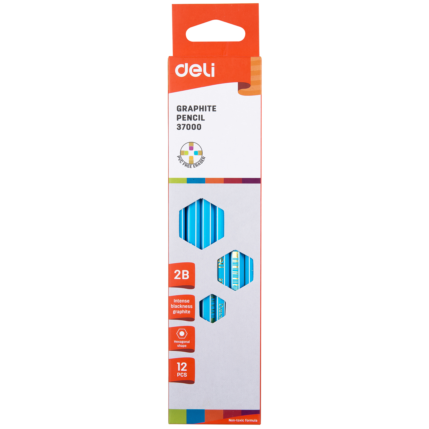 Bút chì gỗ Deli 37000 2B 4 màu thân (12)