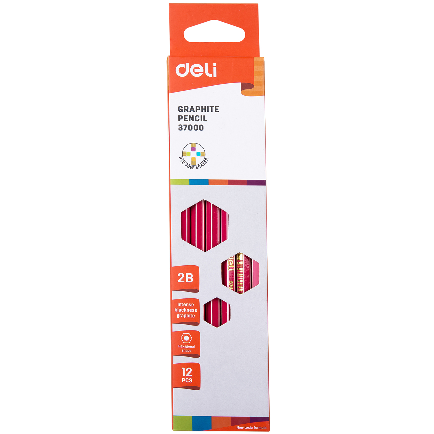 Bút chì gỗ Deli 37000 2B 4 màu thân (12)