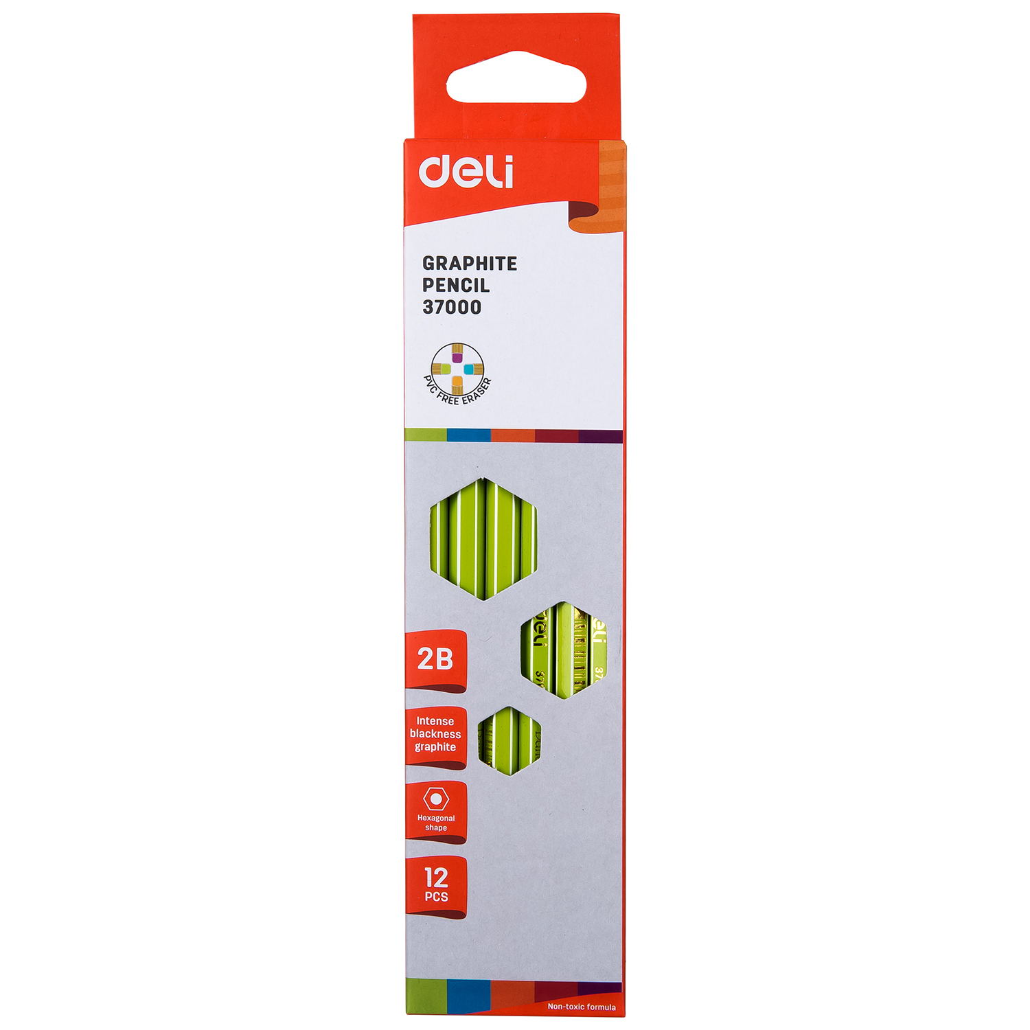 Bút chì gỗ Deli 37000 2B 4 màu thân (12)