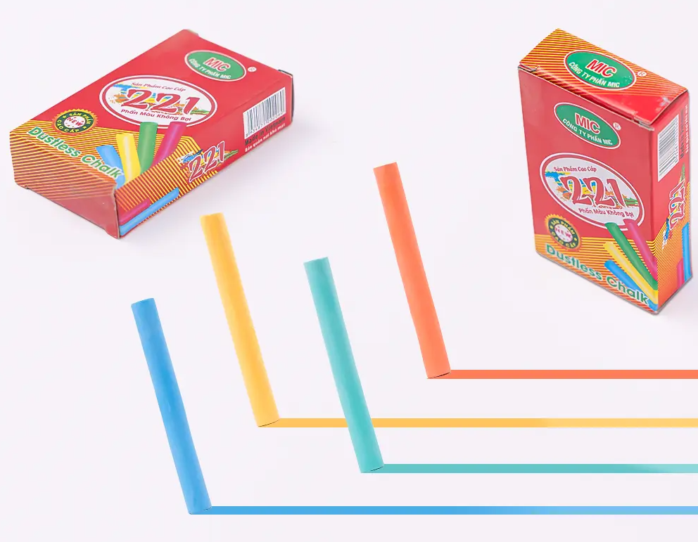 Phấn màu viết bảng không bụi MIC 10 viên/ 100 viên