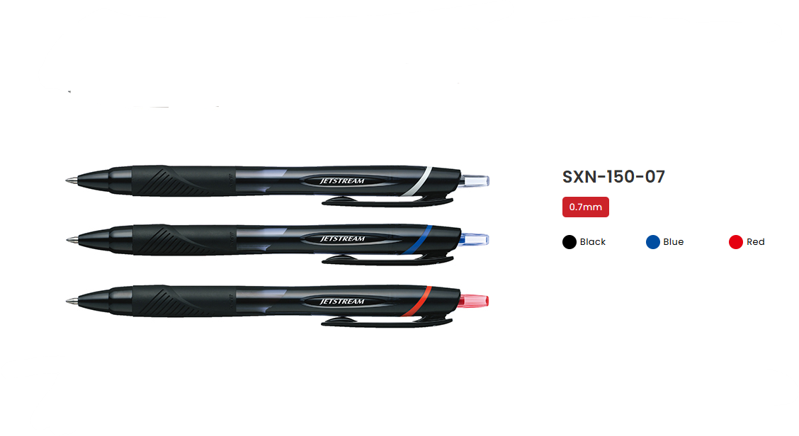 Bút gel Uni-ball SXN-150-07 Jetstream bút bi nước bấm 0.7mm, mực xanh (10)