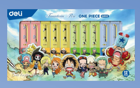 Bút máy kim loại Deli Q892 bản One piece kèm 1 ngòi, nét bút trơn êm (12 cây mix màu / khây)
