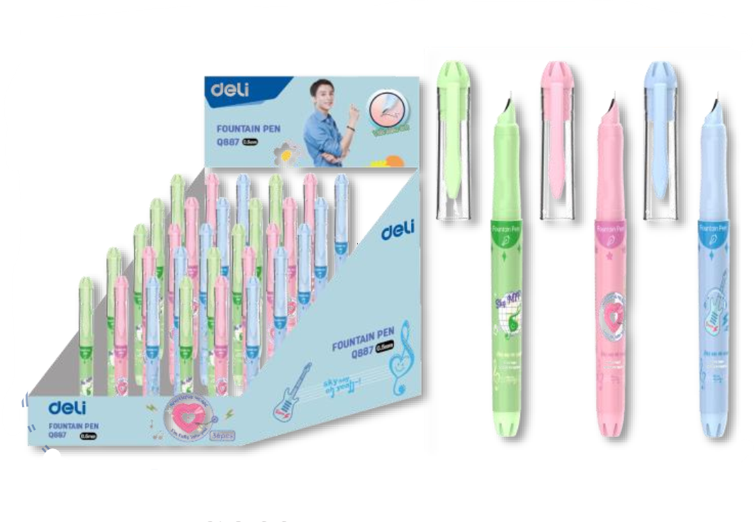 Bút máy vỏ nhựa Deli Q887 fountain pen ngòi êm (36)