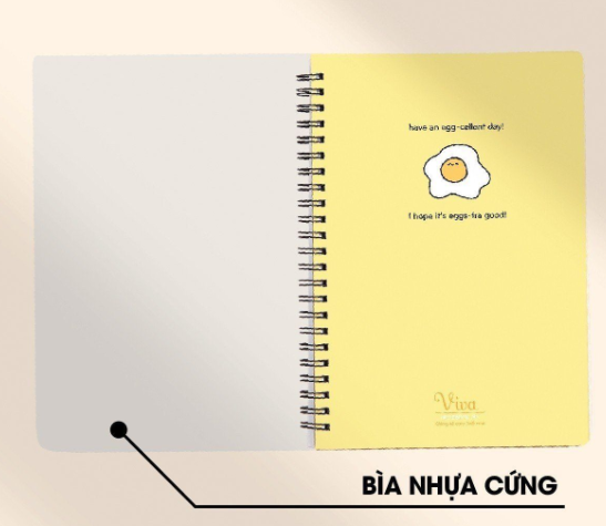 Sổ lò xo Hải Tiến Viva bìa nhựa cứng 200tr 80gsm kẻ caro - A5 6522/ B5 6546