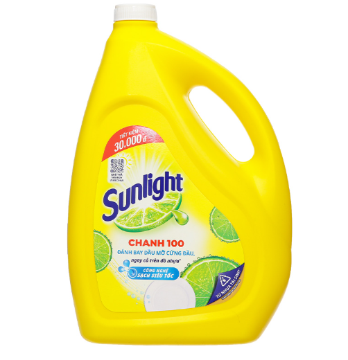 Nước rửa chén Sunlight chanh 100 3.6kg (3 can / thùng)