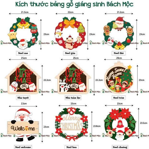 Biển gỗ trang trí Giáng sinh