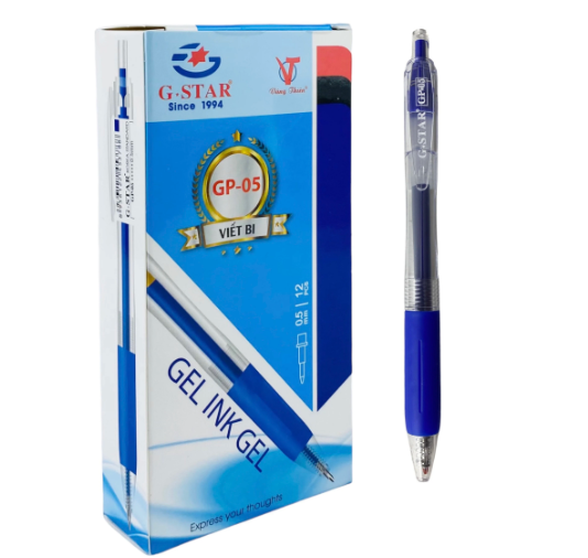 Bút gel bấm G-Star GP-05 0.5mm - Mực Xanh/ đỏ/ đen (12)