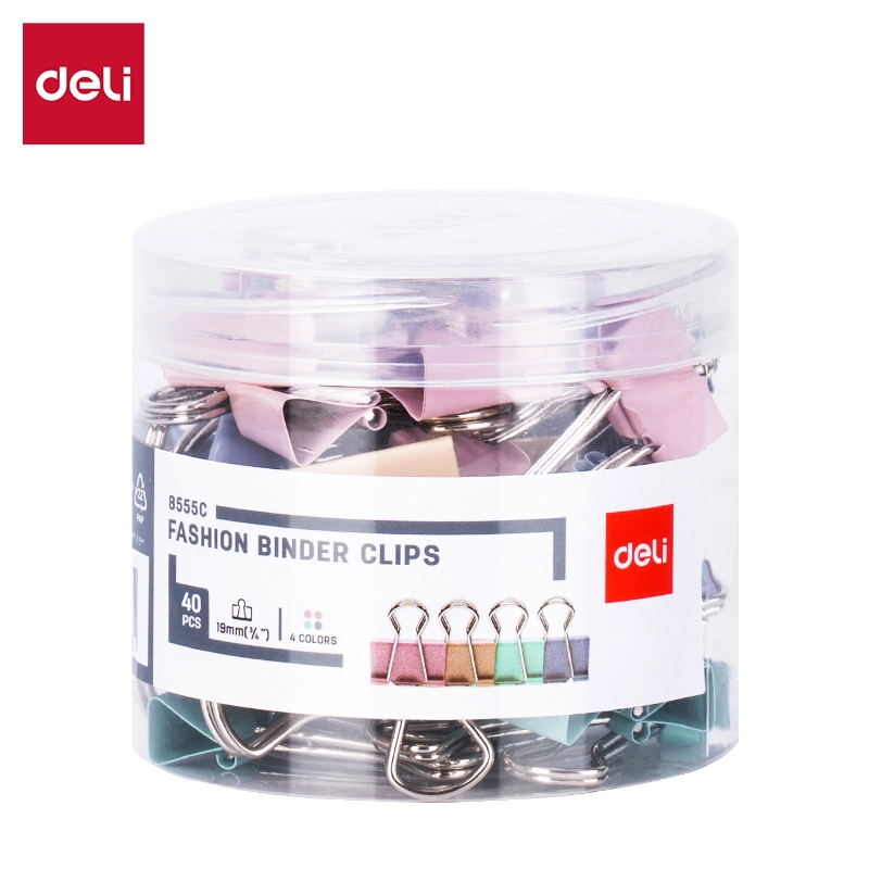 Kẹp bướm màu pastel Deli 15mm/19mm/25mm/32mm