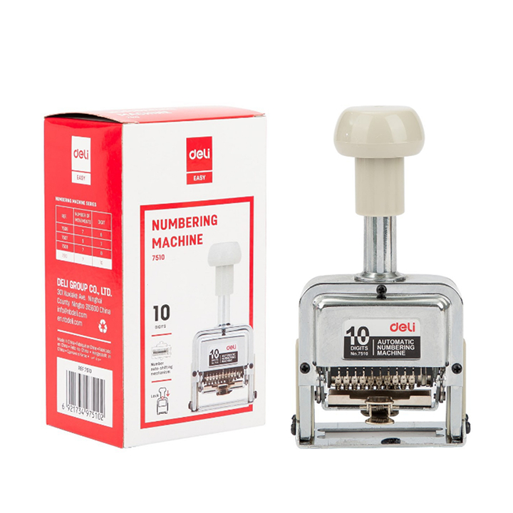 Dấu số nhảy tự động 10 số cao 7mm Deli 7510